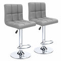 Padded Bar Stools / Kitchen Chairs - Set of 2 - Grey Colour