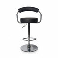 SMTE - Modern Swivel Bar Stool - Adjustable Height - Black/Silver
