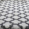 Light Fluffy Shaggy Rug/Carpets - Black & White