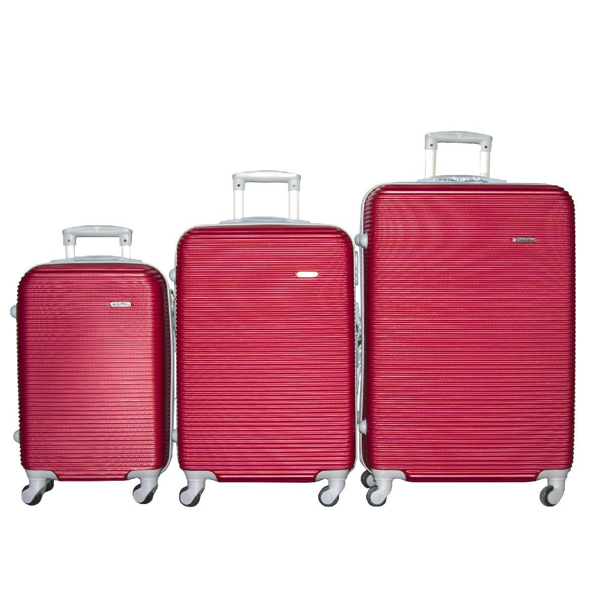 3 Piece Hard Outer Shell Luggage Set - 30inch - Red