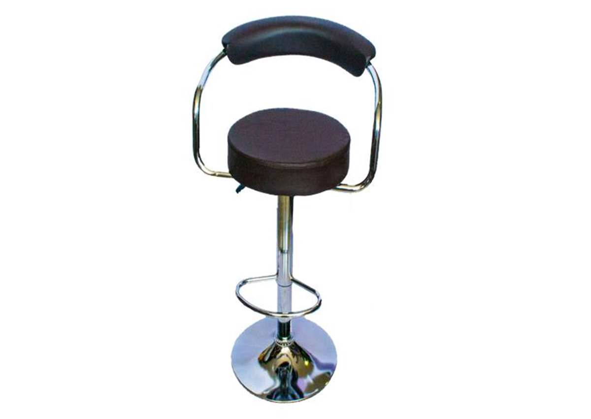 Round Arm Bar Stool - Brown