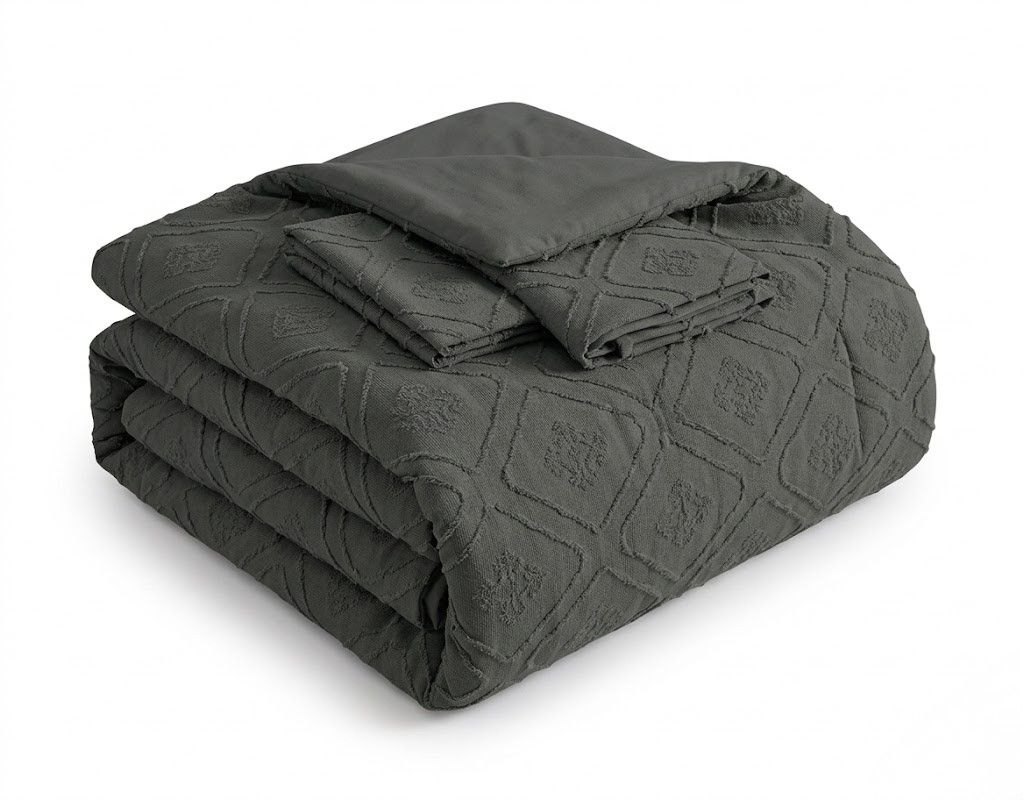 Diamond Plush Bedding Blanket - Soft Warm Luxury Bed Throw - Black