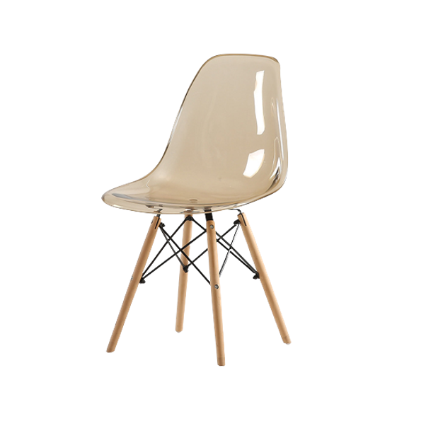 Stylish Gold Transparent Wooden Leg Chair