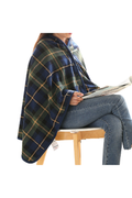 BLS-Fashionable Winter Poncho - Navy Blue, Yellow & Green