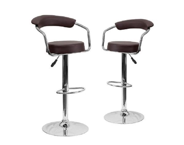 Broadway - Modern PU Leather Barstool - Brown (Set of 2)