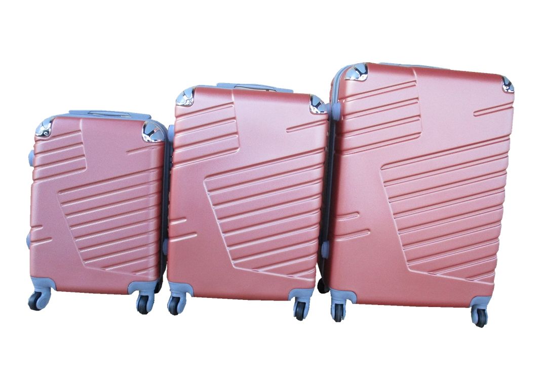 3 Piece Luggage Set - Red Rose Gold