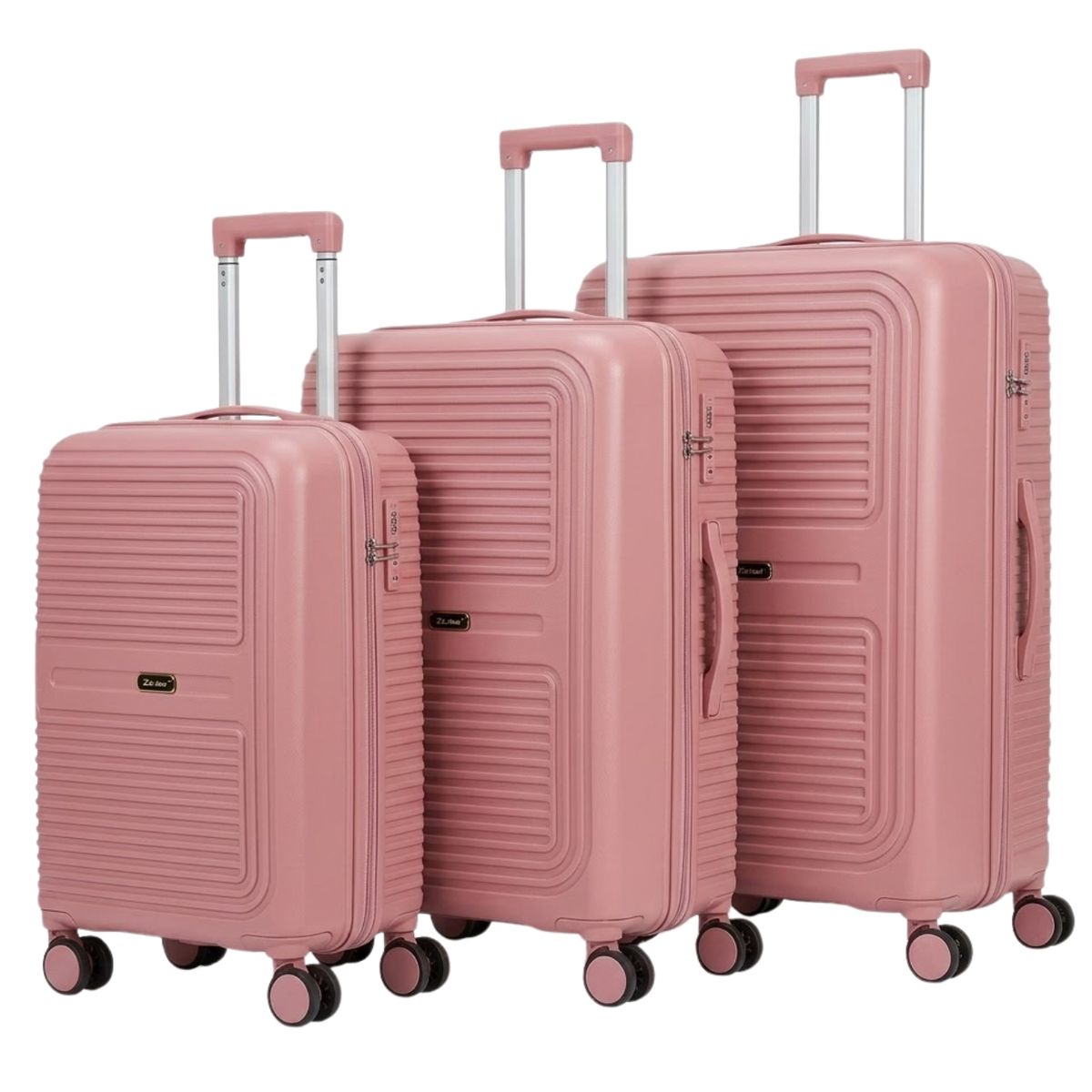 SMTE - 3 Piece Polypropylene Suitcase Set 8 Wheel