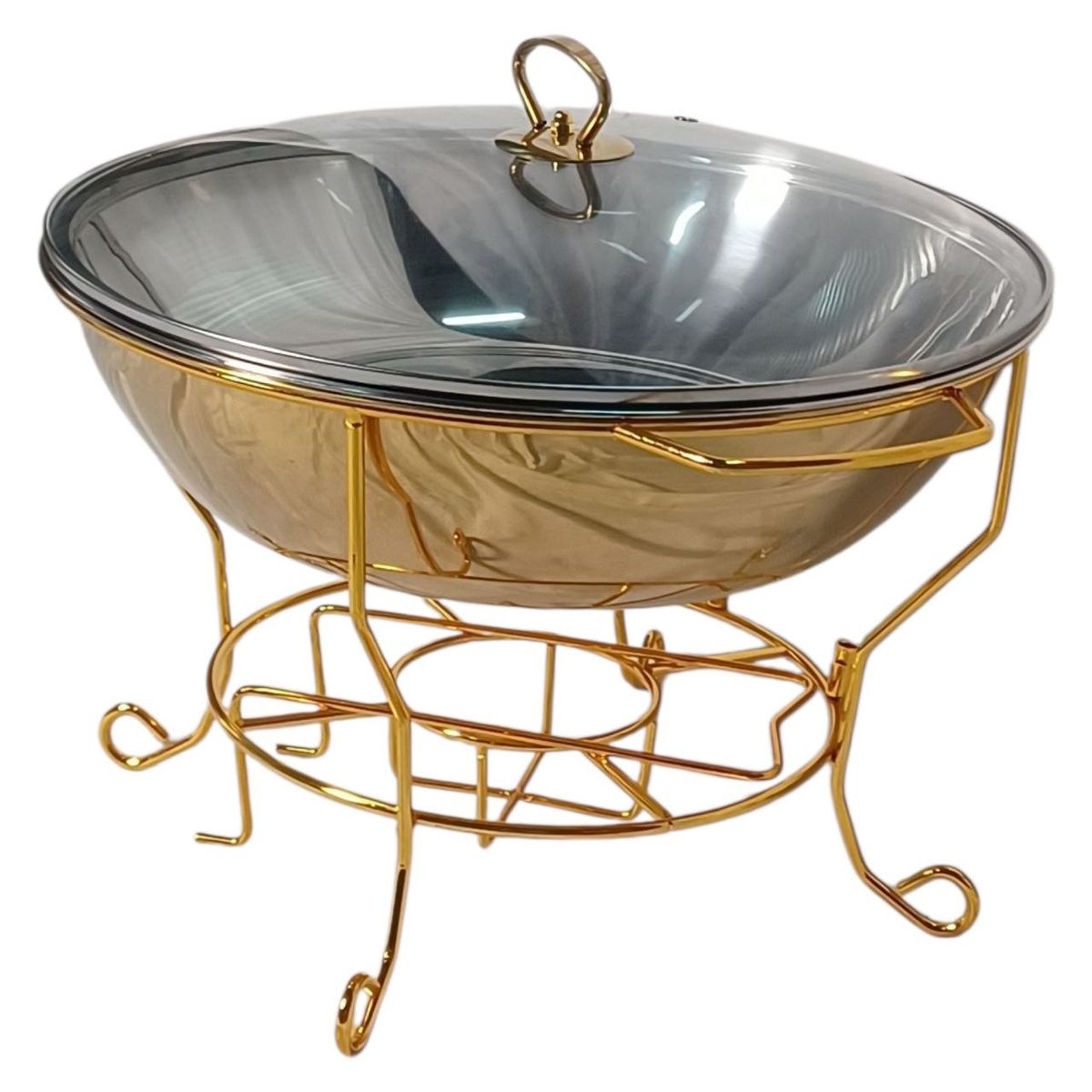 Round Chafing Dish - G3 Gold with Glass Lid