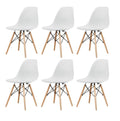 Wooden Leg Dining Chairs - Six Pack - Yellow Colour - White