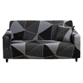 Decorative Elastic Couch Cover - Black Diamond Design - 185 cm