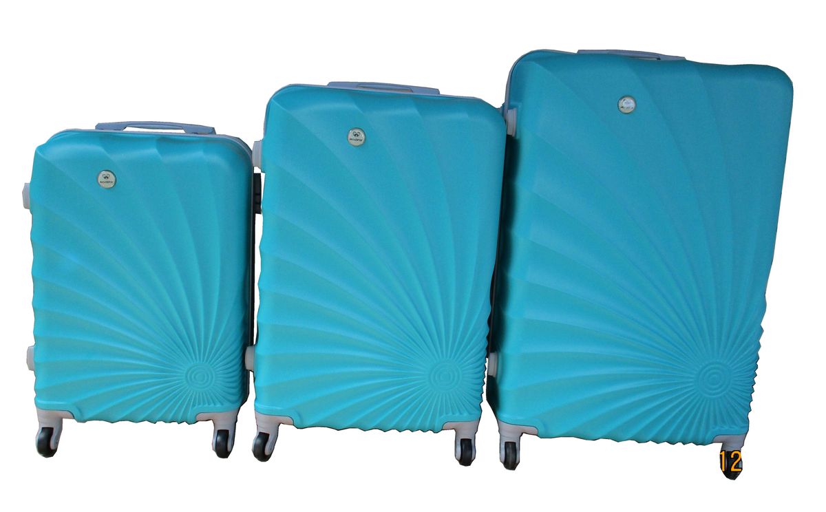 3 Piece Spiral Travel Luggage Bag Set- Apple Green