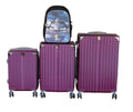 ABS Spinner Luggage Set with Tank Design Backpack - Purple - 4 Piece Set