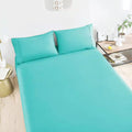 3 Pieces Colorful Velvet Fitted Sheet Queen Size with 2 Pillow Cases - Turquoies