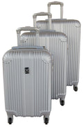 3 Piece Mooistar 27 inch Travel Luggage Suitcase Bag Set - Silver