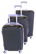 3 Piece Hard Outer Shell Lightweight Luggage Set - Black