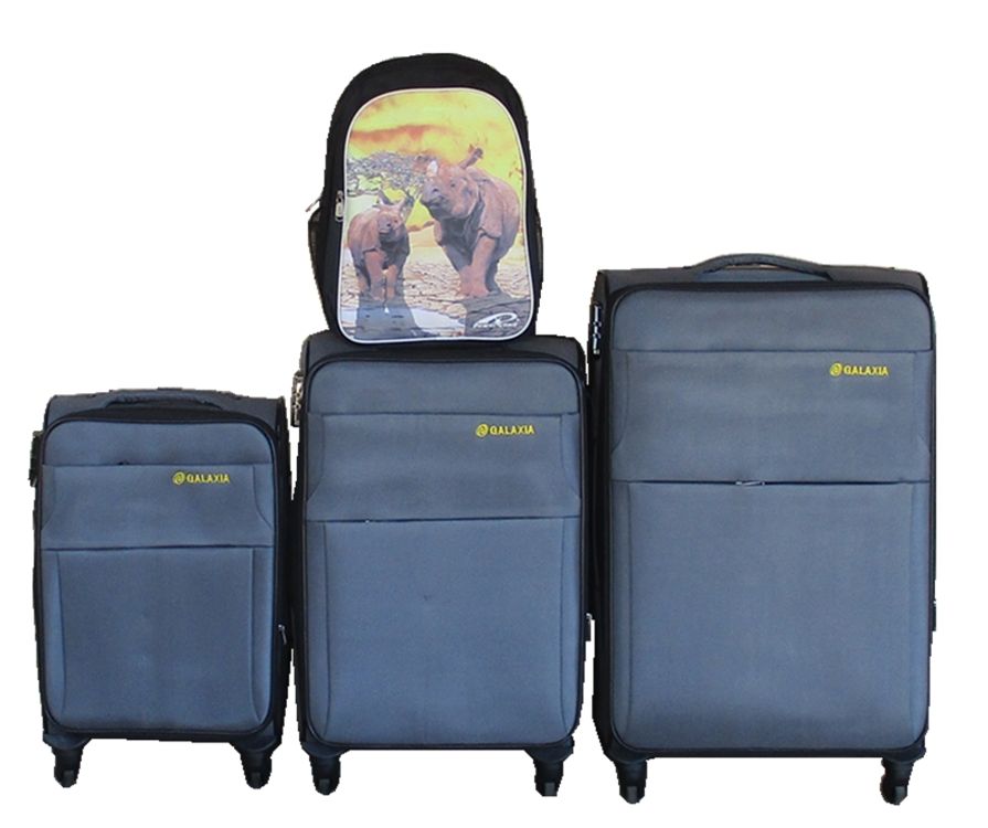 Galaxia 3-Piece Fabric Spinner Luggage Set with Wildlife Backpack