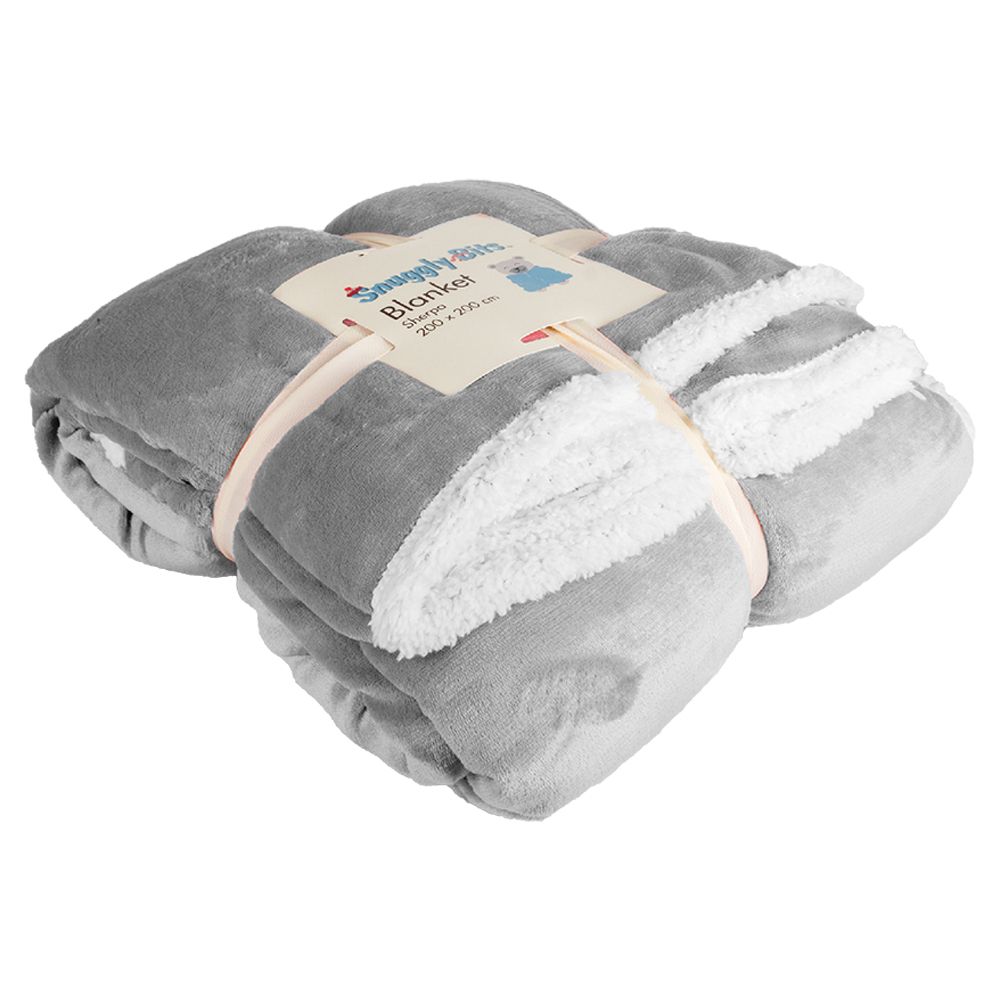 Soft Sherpa Blanket King Size - 200 x 200cm - Grey