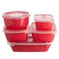 5 Piece Food Storage Container Set - Red