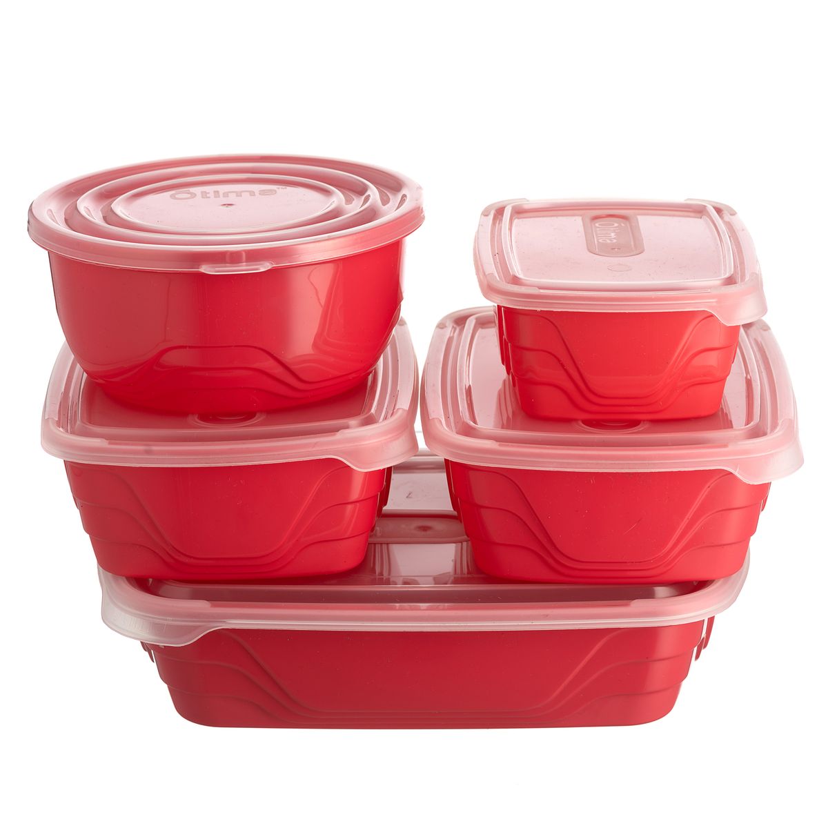 5 Piece Food Storage Container Set - Red