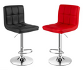 Stylish Bar Stools - Set of 2 - White & Red