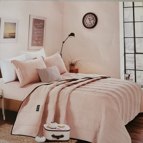 Bedding Quilt Set King Size - Peach