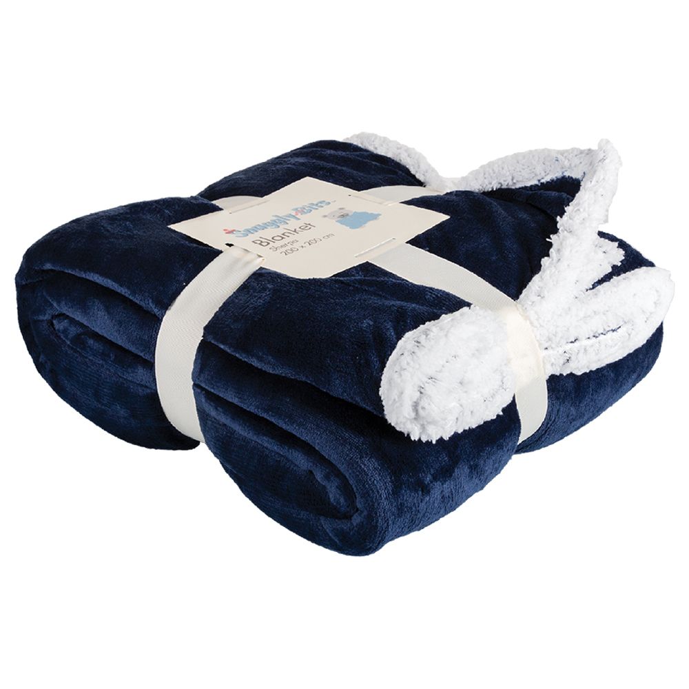 Soft Sherpa Blanket King Size - 200 x 200cm - Navy
