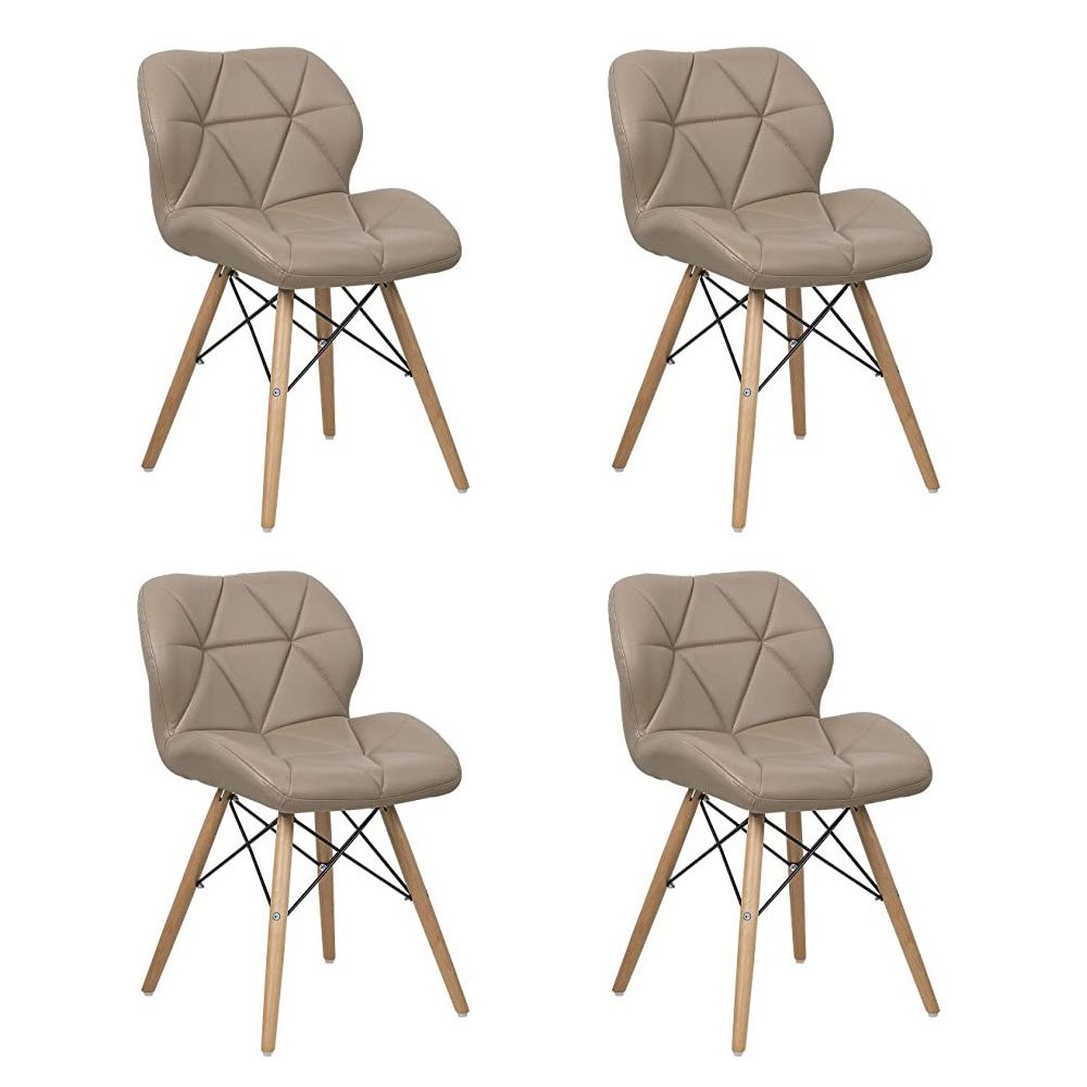 4 Piece Of Multifunctional Scandinavian Butterfly Design Ergonomic Chair Set - Brown