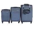 Galaxia 3-Piece Grey Fabric Spinner Luggage Set with Crossbody Side Bag