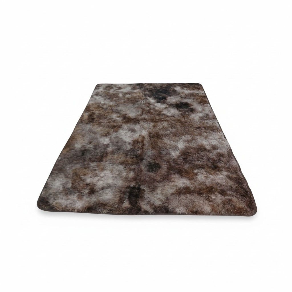 SMTE Fluffy Shaggy Rug - Ultra-Soft - Brown Mix
