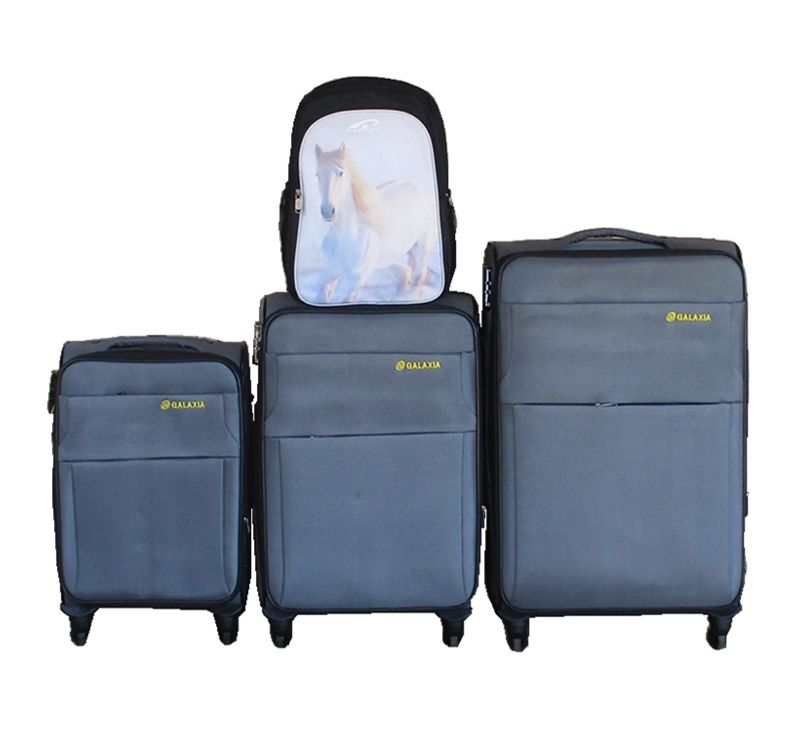 Galaxia 3-Piece Fabric Spinner Luggage Set with Horse Backpack
