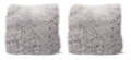 Colorful Faux Fur Cushion Set of 2 - White
