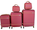 5 Suitcases Travel Trolley Luggage Set - Red