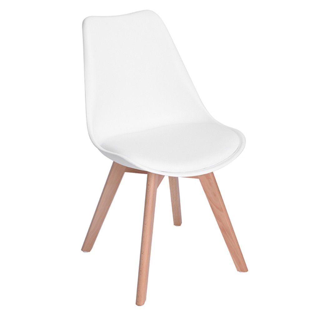 Modern Wooden Leg Chair - White
