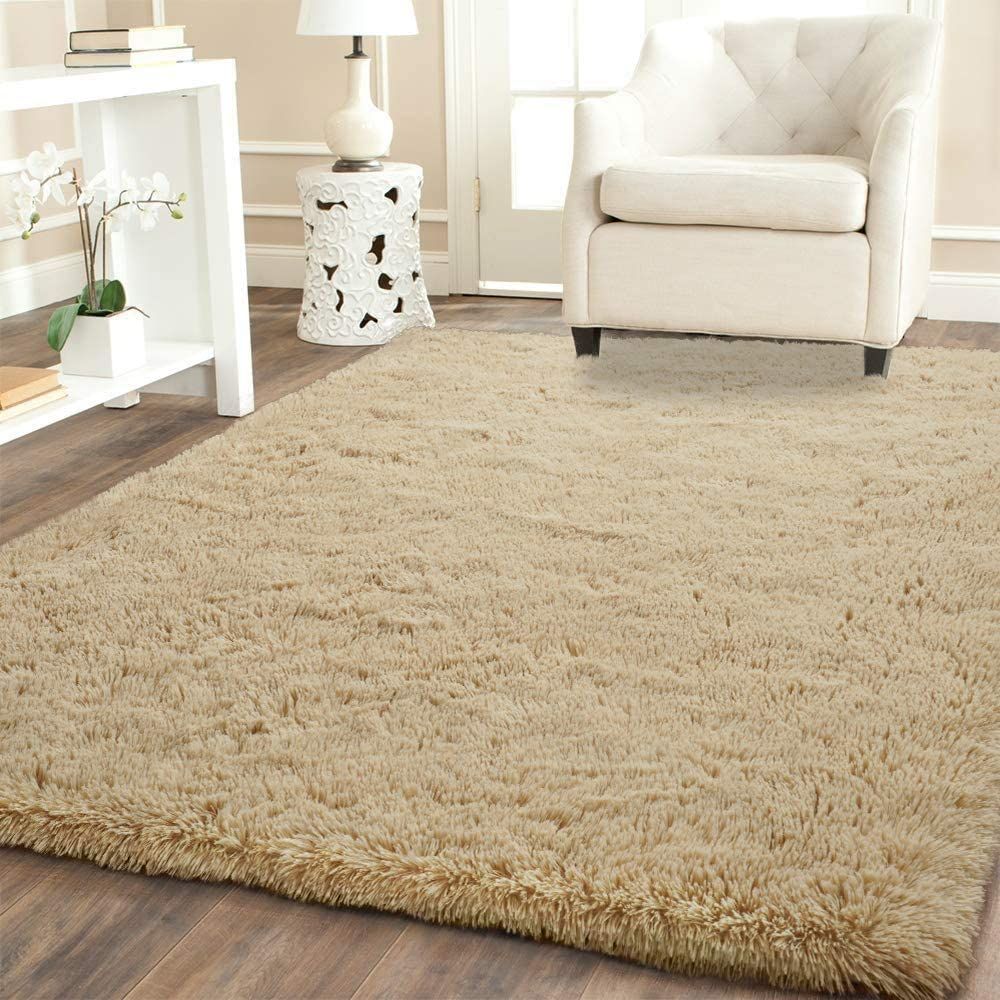 Fluffy Shaggy Rug Carpet - Beige