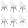 6 x Wooden Leg Chairs - White