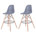 Modern Eiffel-Style Counter Bar Stools - Set of 2 - 25.5" - Grey