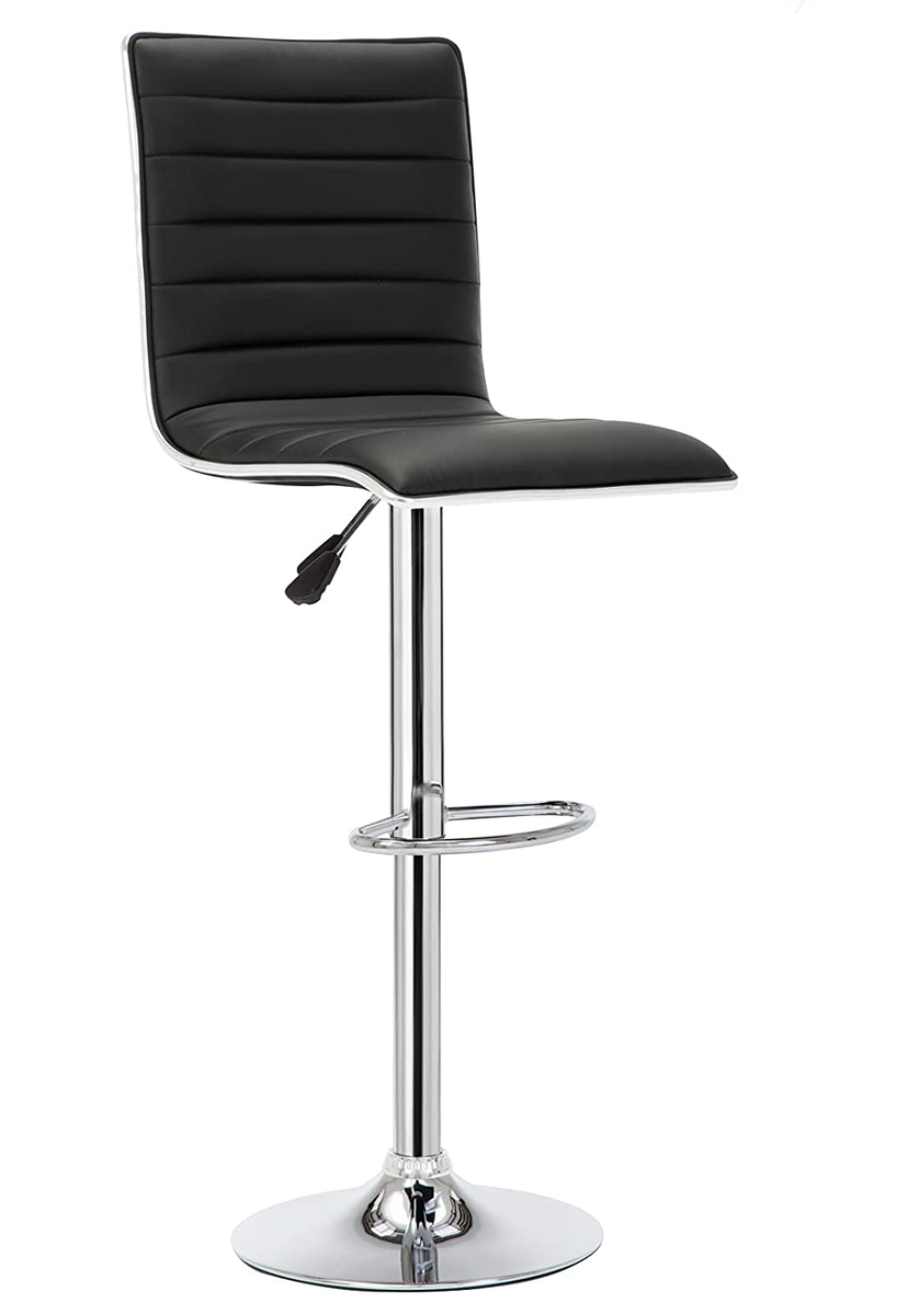 Modern Stylish Bar Stool - Adjustable - Black