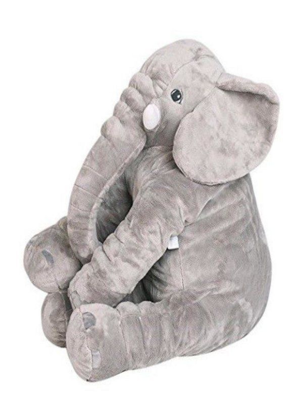 Stuffed Elephant Plush Pillow-Grey