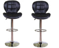 Bar Stools / Kitchen Counter Breakfast Chairs - Pack of 2 - Black