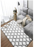 White and Black Fluffy Rug (200x150)
