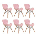 6 Piece Of Multifunctional Scandinavian Butterfly Design Ergonomic Chair Set - Pink