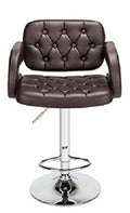 Faux Leather Luxury Barstool with armrests - Brown