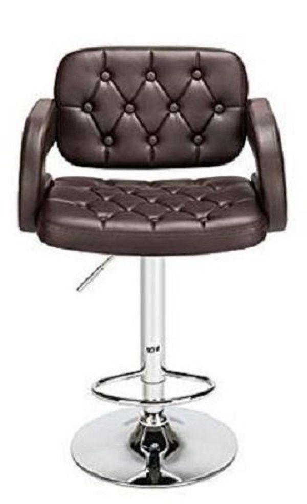 Faux Leather Luxury Barstool with armrests - Brown