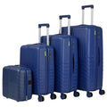 SMTE - More Line 4 Piece Polypropylene Suitcase Set 8 Wheel - Navy Blue