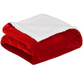 Sherpa Flannel Soft Blanket, Available on both sides. Multiple colour. - Red. 2 - Three Quarter