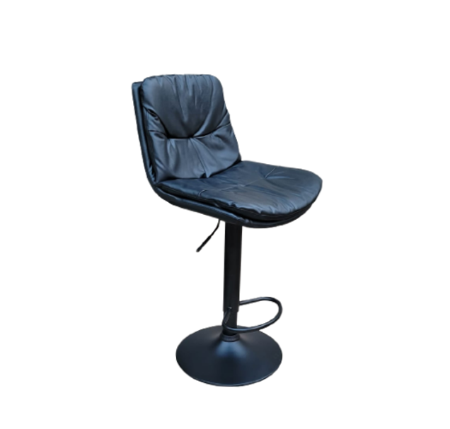 Soft Padded Perla Black Based Bar Stool - Black