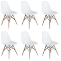 6 Wooden Leg Chairs - White