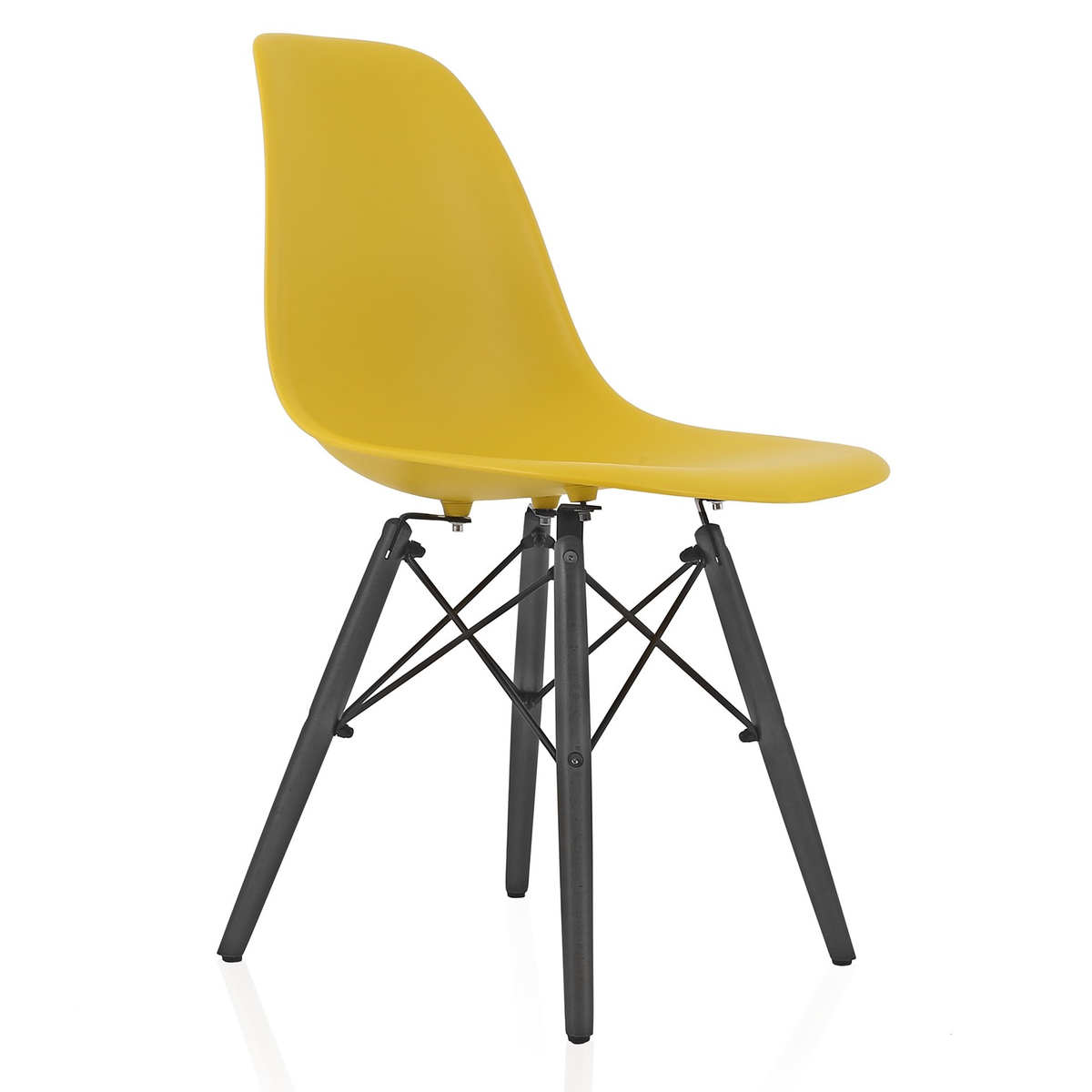 Pre Assembled - Modern Wooden Leg Chair - Yellow