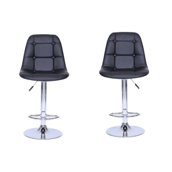 Chic Bucket Seat Bar Stools - Set of 2 - Black