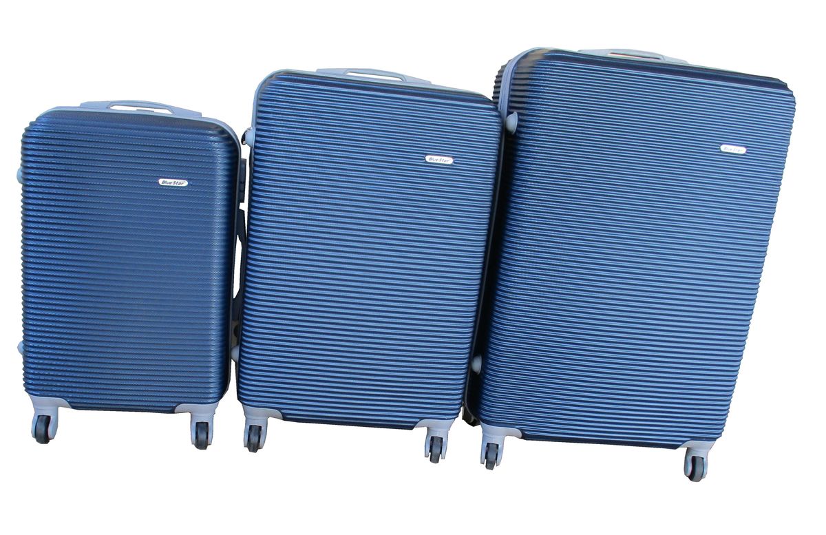 3 Piece Hard Outer Shell Luggage Set - 28 Inch - Dark Blue